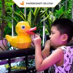 Papercraft canard en caoutchouc origami papier 3D