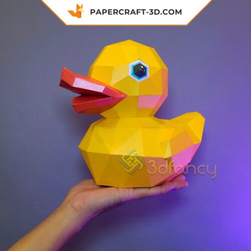Papercraft pato de goma en origami 3D