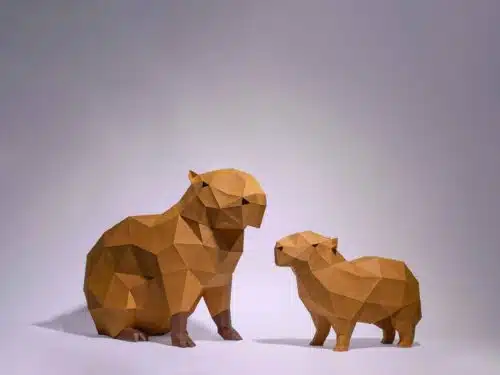 Papercraft Capybaras origami papier 3D