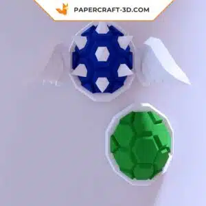 Papercraft Carapace de Tortue Koopa en Origami Papier 3D