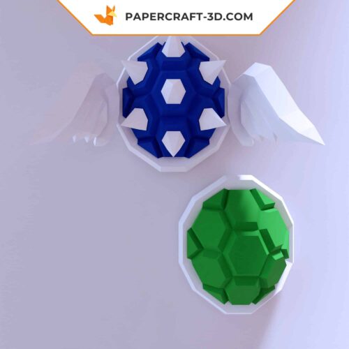 Papercraft Carapace de Tortue Koopa en Origami Papier 3D