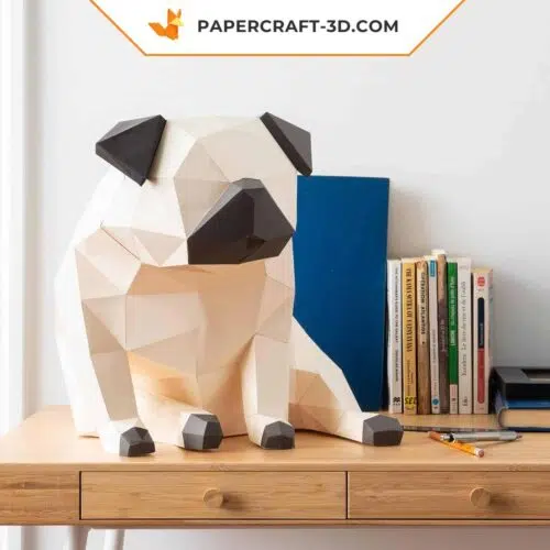 Papercraft Carlin en origami papier 3D DIY