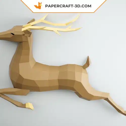 Papercraft cervo murale in origami 3D