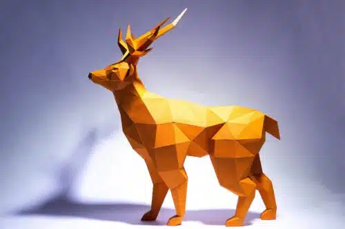 Papercraft cerf origami papier 3D modèle numérique téléchargement DIY