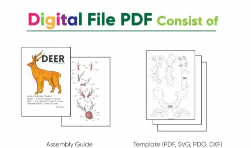 Papercraft cerf origami papier 3D modèle numérique téléchargement DIY
