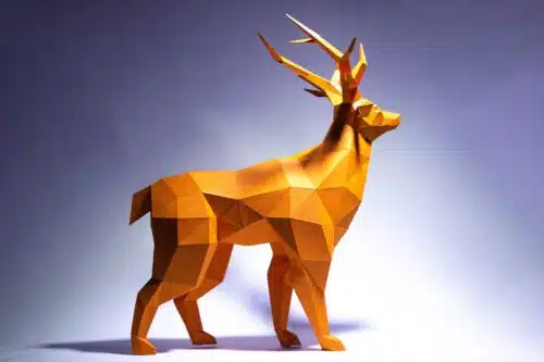 Papercraft cerf origami papier 3D modèle numérique téléchargement DIY