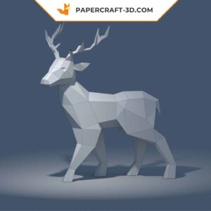 Papercraft cerf origami papier 3D pepakura