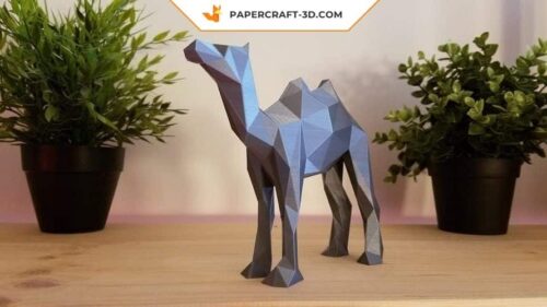 Papercraft Chameau origami papier 3D