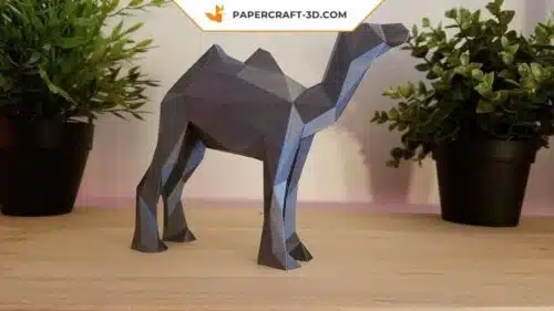 Papercraft Chameau origami papier 3D