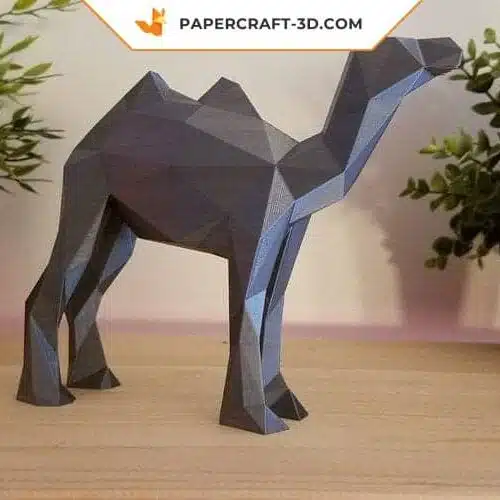 Papercraft Chameau origami papier 3D