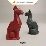 Papercraft Chat Assis en origami papier 3D DIY