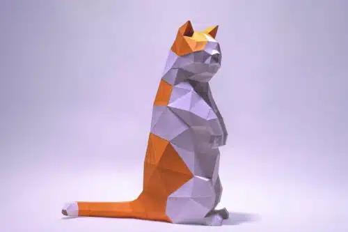 Papercraft chat de Munchkin origami papier 3D