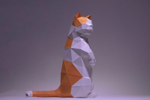 Papercraft chat de Munchkin origami papier 3D