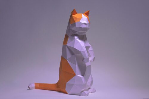 Papercraft chat de Munchkin origami papier 3D