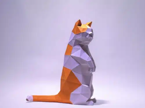 Papercraft chat de Munchkin origami papier 3D