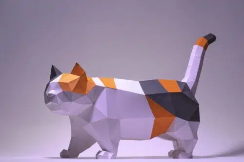 Papercraft chat Munchkin en origami papier 3D à télécharger