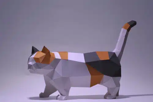 Papercraft chat Munchkin en origami papier 3D à télécharger