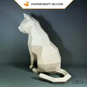 Papercraft chat origami papier 3D modèle digital DIY