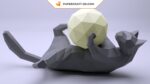 Papercraft chat paresseux en origami papier 3D