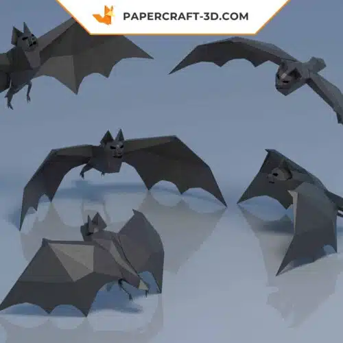 Papercraft Chauve-Souris d’Halloween en Origami Papier 3D