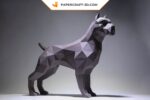 Papercraft chien pit bull origami papier 3D à monter soi-même