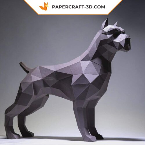 Papercraft perro pit bull en origami