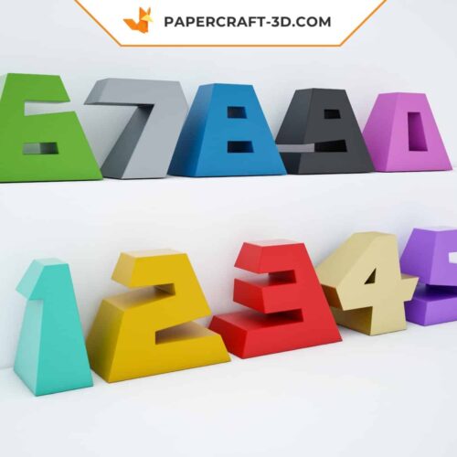 Papercraft numeri da 0 a 9 in origami 3D