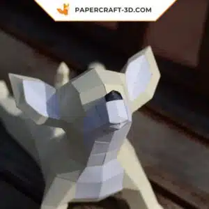 Papercraft Chihuahua de Yoga en origami papier 3D DIY