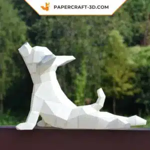 Papercraft Chihuahua de Yoga en origami papier 3D DIY