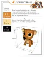 Papercraft chiot en origami papier 3D, modèles et manuels PDF, SVG, DFX