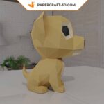 Papercraft chiot en origami papier 3D, modèles et manuels PDF, SVG, DFX