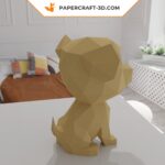 Papercraft chiot en origami papier 3D, modèles et manuels PDF, SVG, DFX