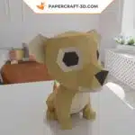 Papercraft chiot en origami papier 3D, modèles et manuels PDF, SVG, DFX