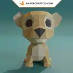 Papercraft chiot en origami papier 3D, modèles et manuels PDF, SVG, DFX