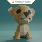 Papercraft chiot en origami papier 3D, modèles et manuels PDF, SVG, DFX