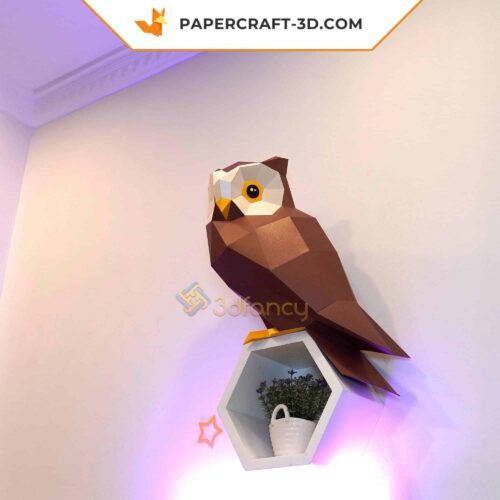 Papercraft chouette en origami papier 3D