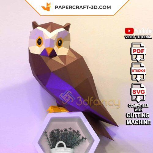 Papercraft chouette en origami papier 3D
