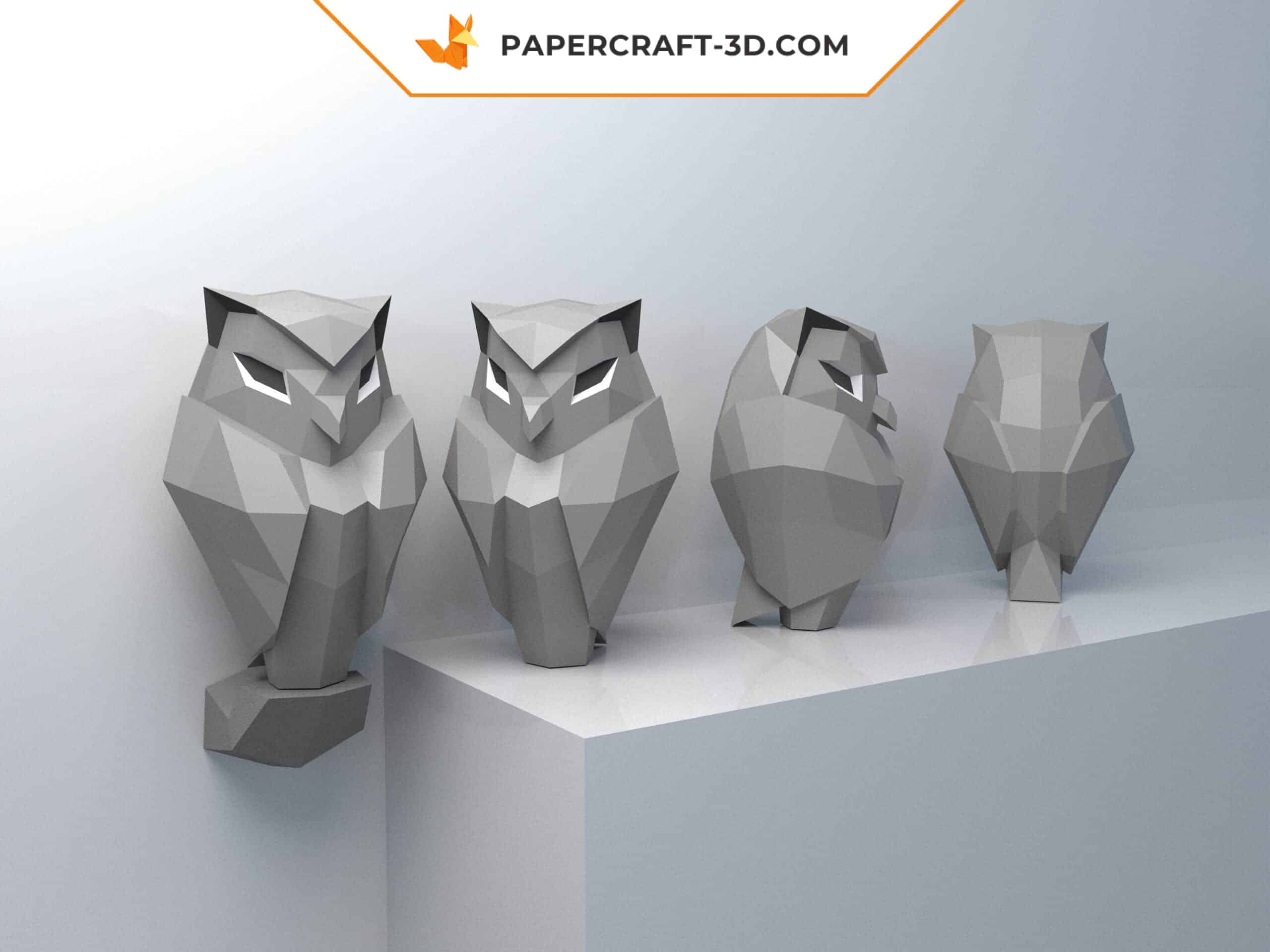 Lot De 4 Sacs Cadeaux Papier CHOUETTES 3D Bleu - Dimensions 24x18x8cm - Neufs - Pour Toutes Occasions