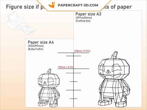 Papercraft citrouille 3D origami papier pour Halloween