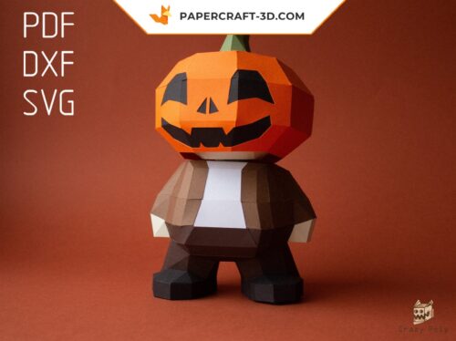 Papercraft citrouille 3D origami papier pour Halloween