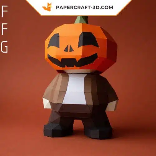 Papercraft citrouille 3D origami papier pour Halloween