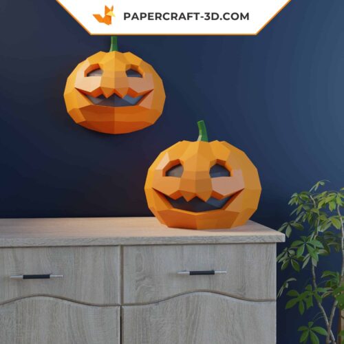Papercraft Citrouille en Origami Papier 3D DIY pour Halloween