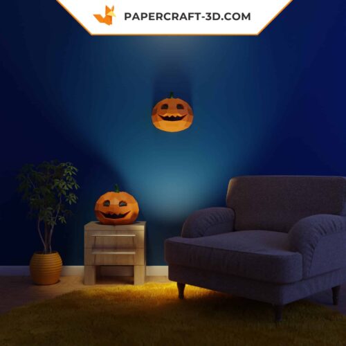 Papercraft Citrouille en Origami Papier 3D DIY pour Halloween