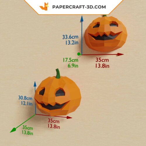 Papercraft Citrouille en Origami Papier 3D DIY pour Halloween