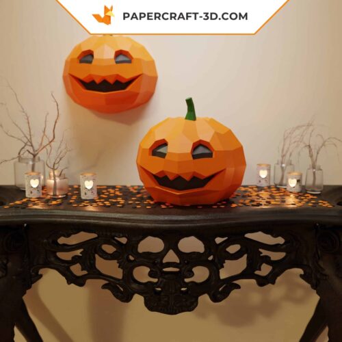 Papercraft Citrouille en Origami Papier 3D DIY pour Halloween