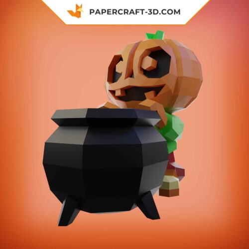 Papercraft citrouille sucrée origami papier 3D pour Halloween