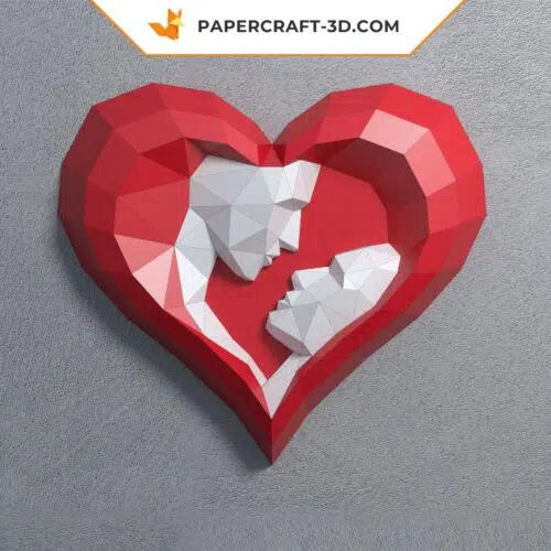 Papercraft cœur en origami 3D