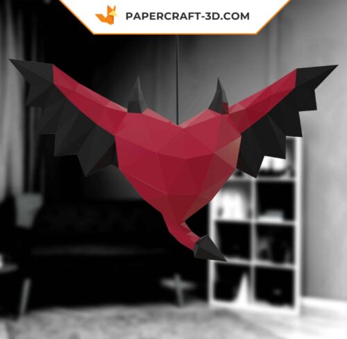 Papercraft Coeur Maléfique origami papier 3D