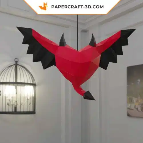 Papercraft corazón maléfico en origami 3D