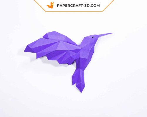 Papercraft Colibri en origami papier 3D à télécharger